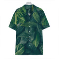 Green Leaves Print Hawaiian Shirt