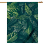 Green Leaves Print House Flag