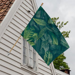 Green Leaves Print House Flag