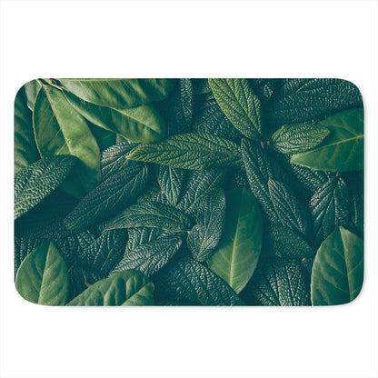 Green Leaves Print Indoor Door Mat