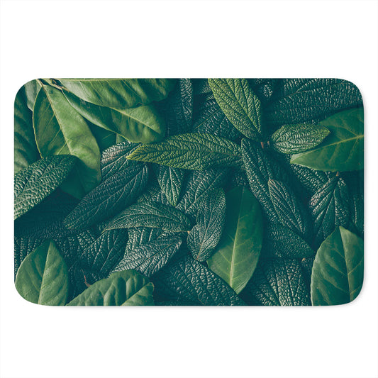 Green Leaves Print Indoor Door Mat