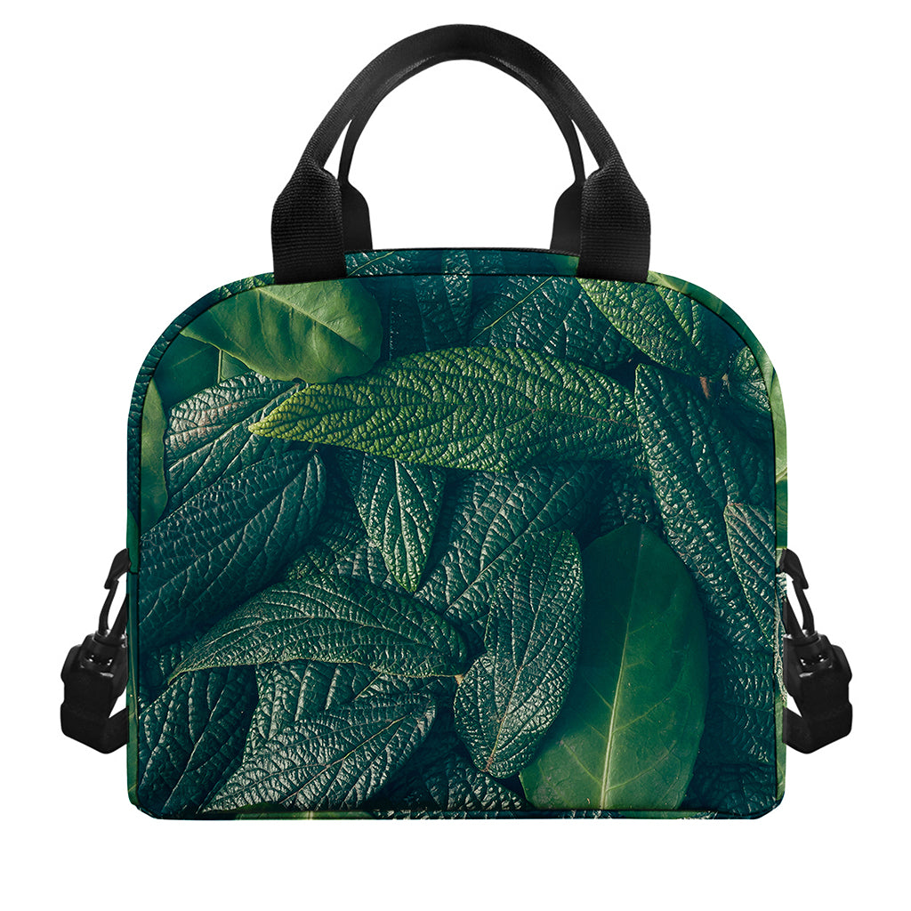 Green Leaves Print Insulated Lunch Bag