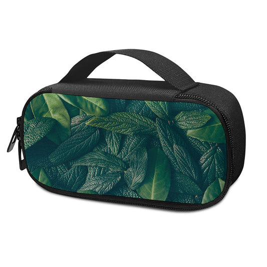 Green Leaves Print Insulin Cooler Travel Case