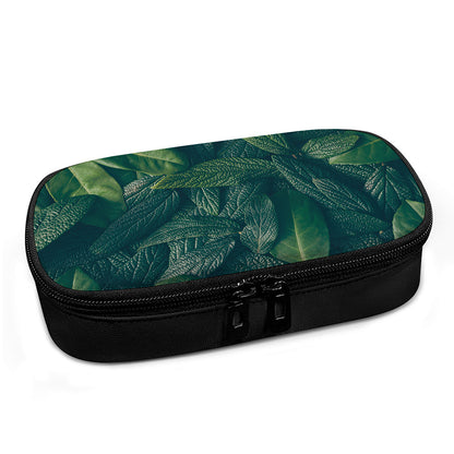 Green Leaves Print Insulin Cooler Travel Case