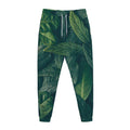 Green Leaves Print Jogger Pants