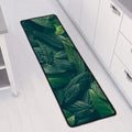 Green Leaves Print Long Kitchen Mat