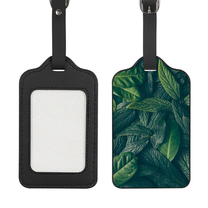 Green Leaves Print Luggage Tag
