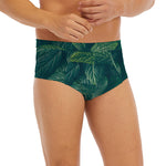 Green Leaves Print Men's Briefs