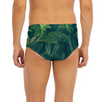 Green Leaves Print Men's Briefs