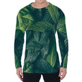 Green Leaves Print Men's Long Sleeve T-Shirt