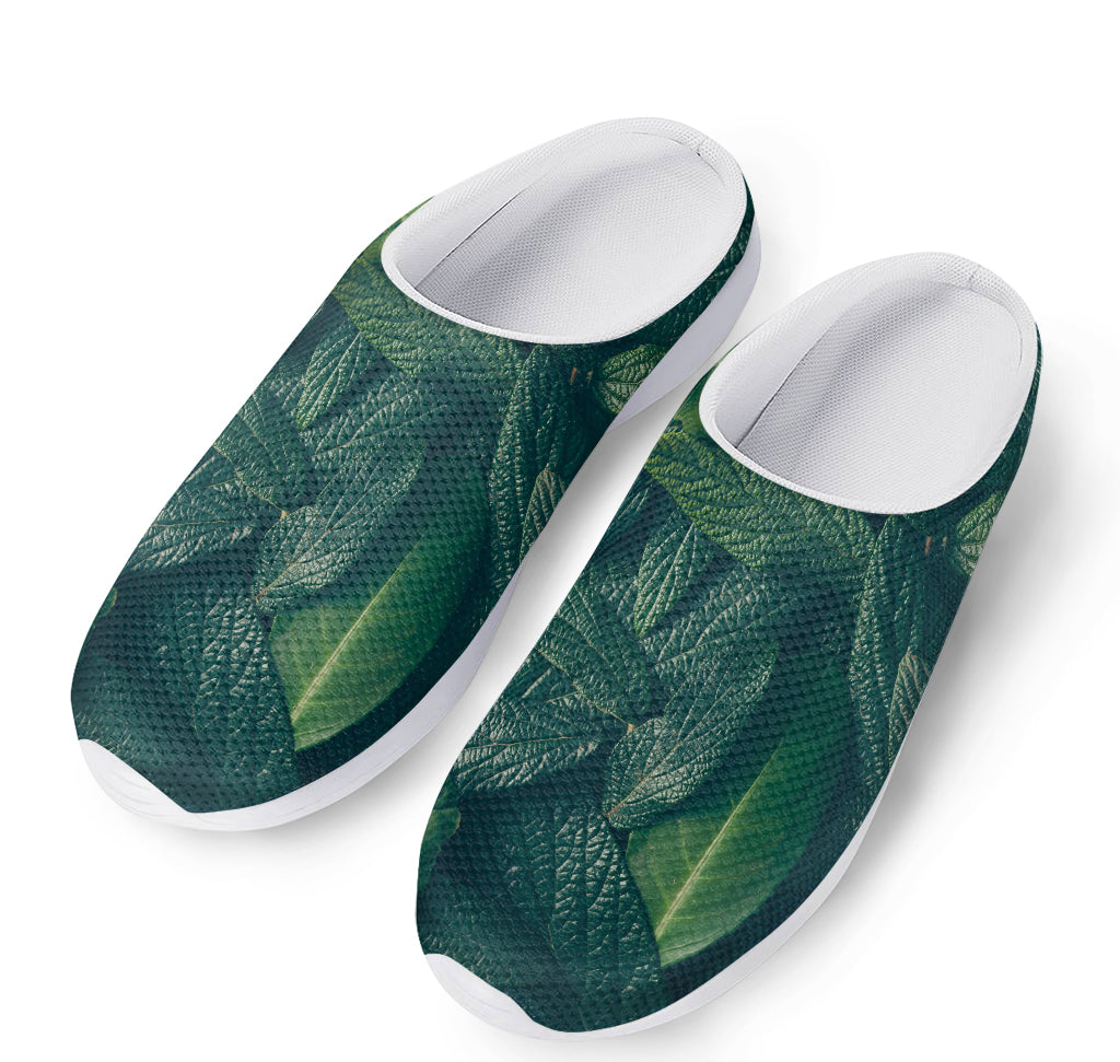 Green Leaves Print Mesh Casual Shoes