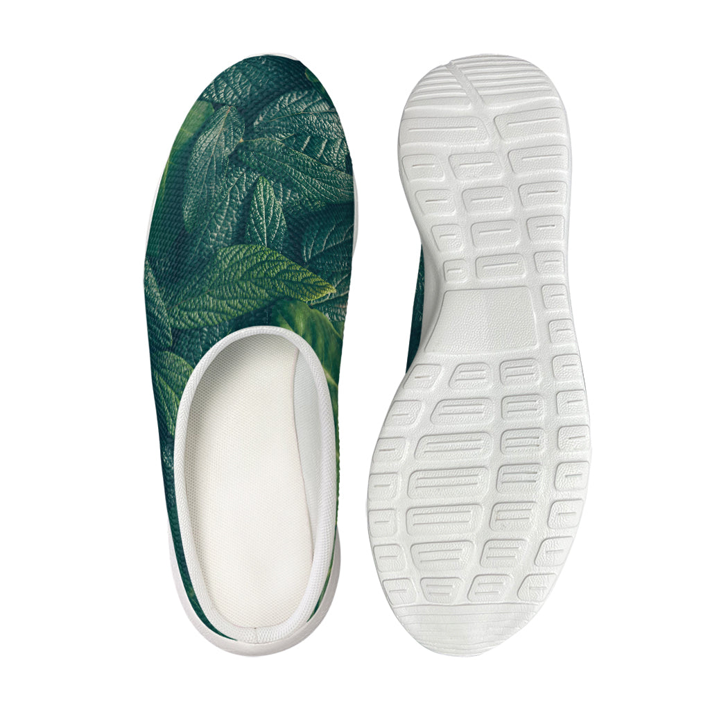 Green Leaves Print Mesh Casual Shoes