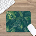 Green Leaves Print Mouse Pad