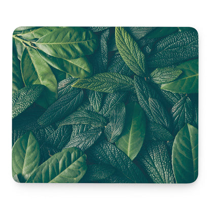 Green Leaves Print Mouse Pad