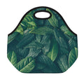 Green Leaves Print Neoprene Lunch Bag