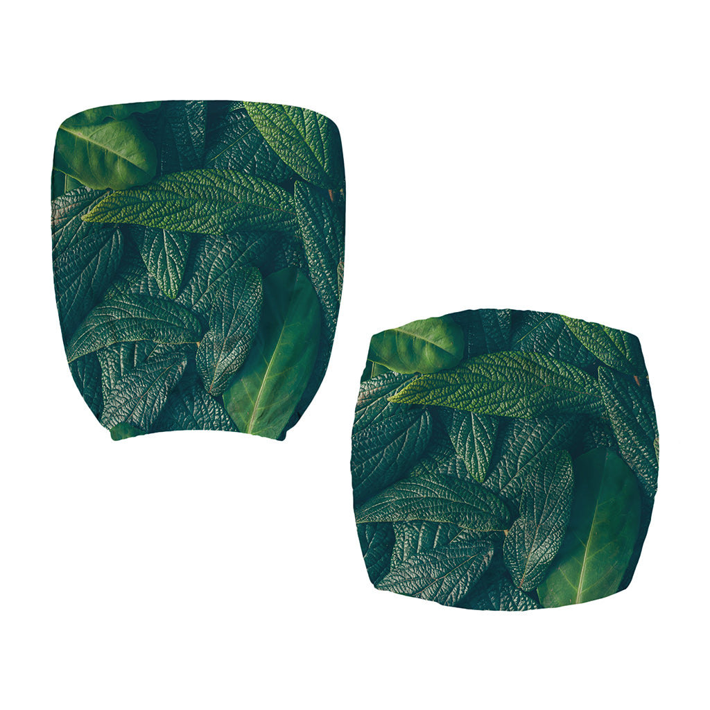 Green Leaves Print Office Chair Cover