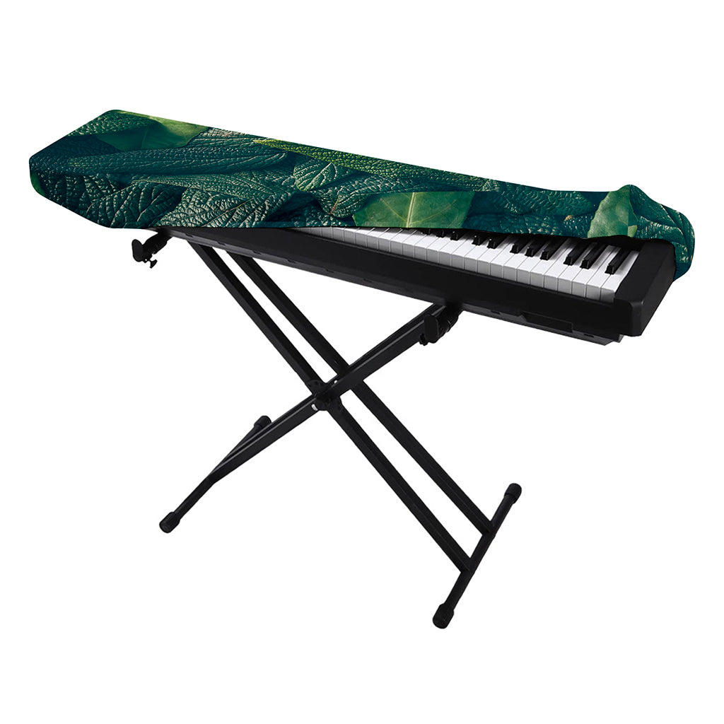 Green Leaves Print Piano Keyboard Cover