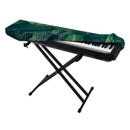 Green Leaves Print Piano Keyboard Cover