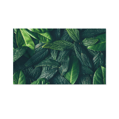 Green Leaves Print Polyester Flag