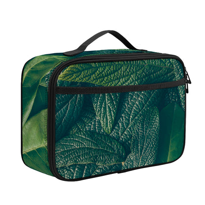 Green Leaves Print Portable Lunch Bag