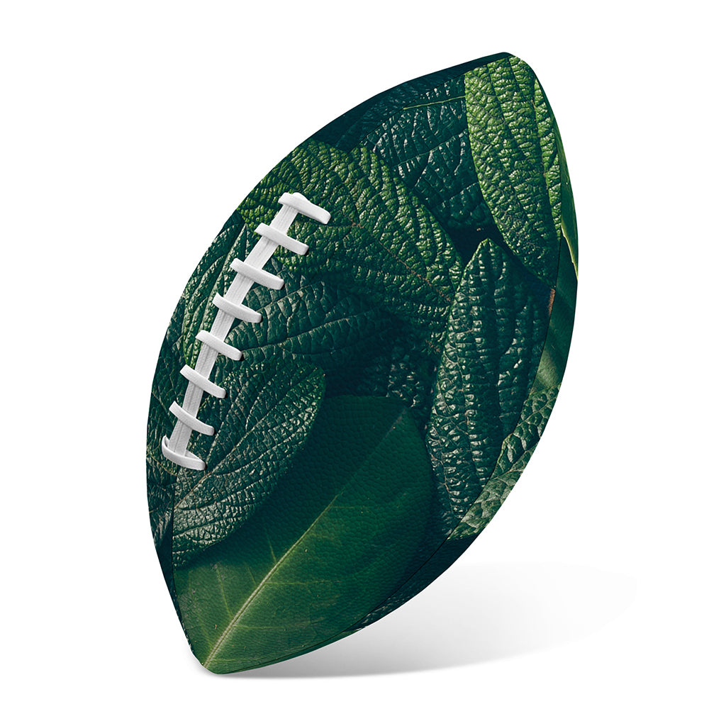 Green Leaves Print Rugby Ball