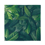 Green Leaves Print Silk Bandana