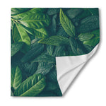 Green Leaves Print Silk Bandana