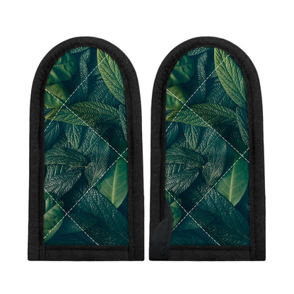 Green Leaves Print Skillet Handle Cover