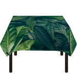 Green Leaves Print Tablecloth