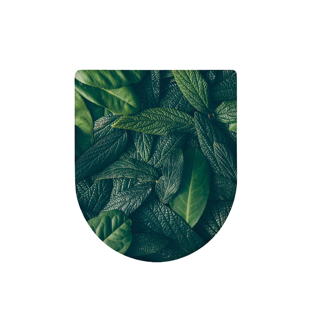 Green Leaves Print Toilet Lid Cover