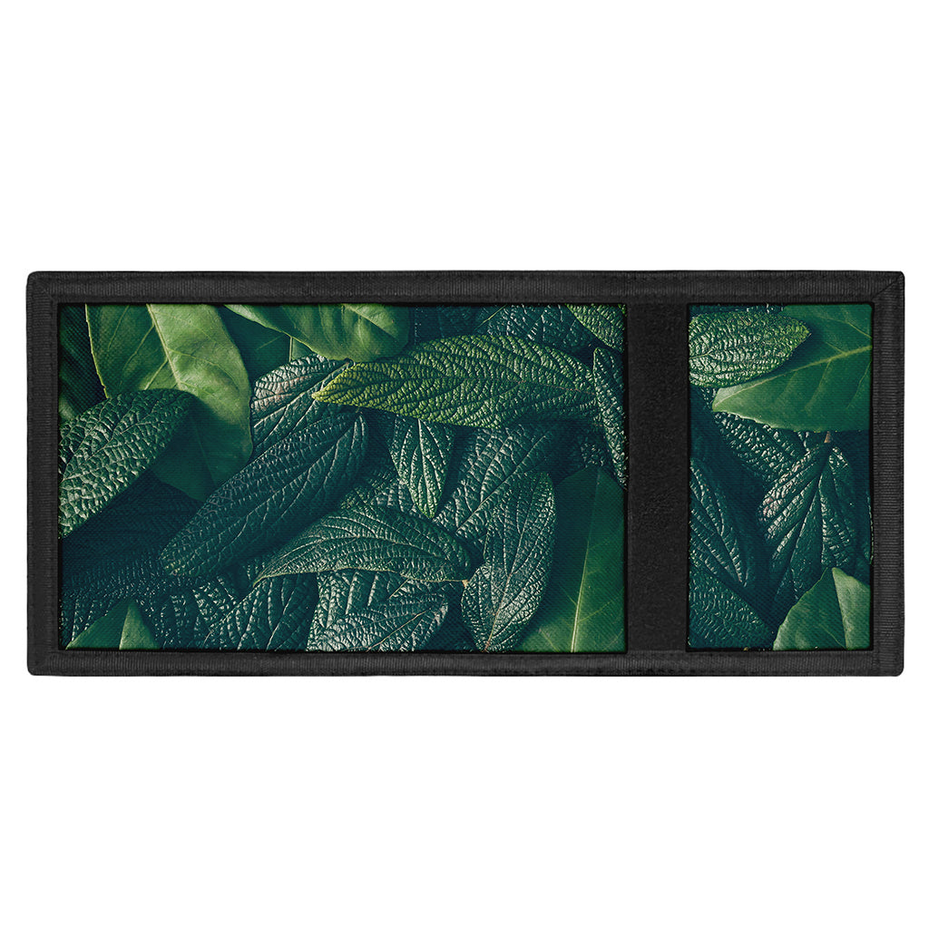 Green Leaves Print Trifold Wallet