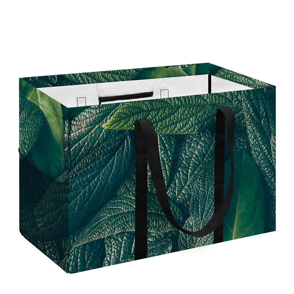 Green Leaves Print Utility Tote Bag
