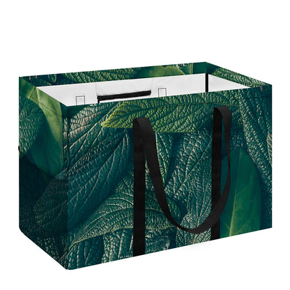 Green Leaves Print Utility Tote Bag