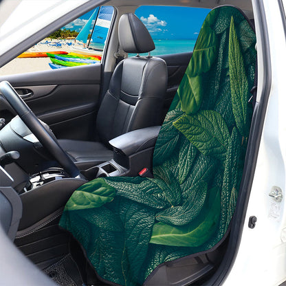 Green Leaves Print Waterproof Car Seat Cover