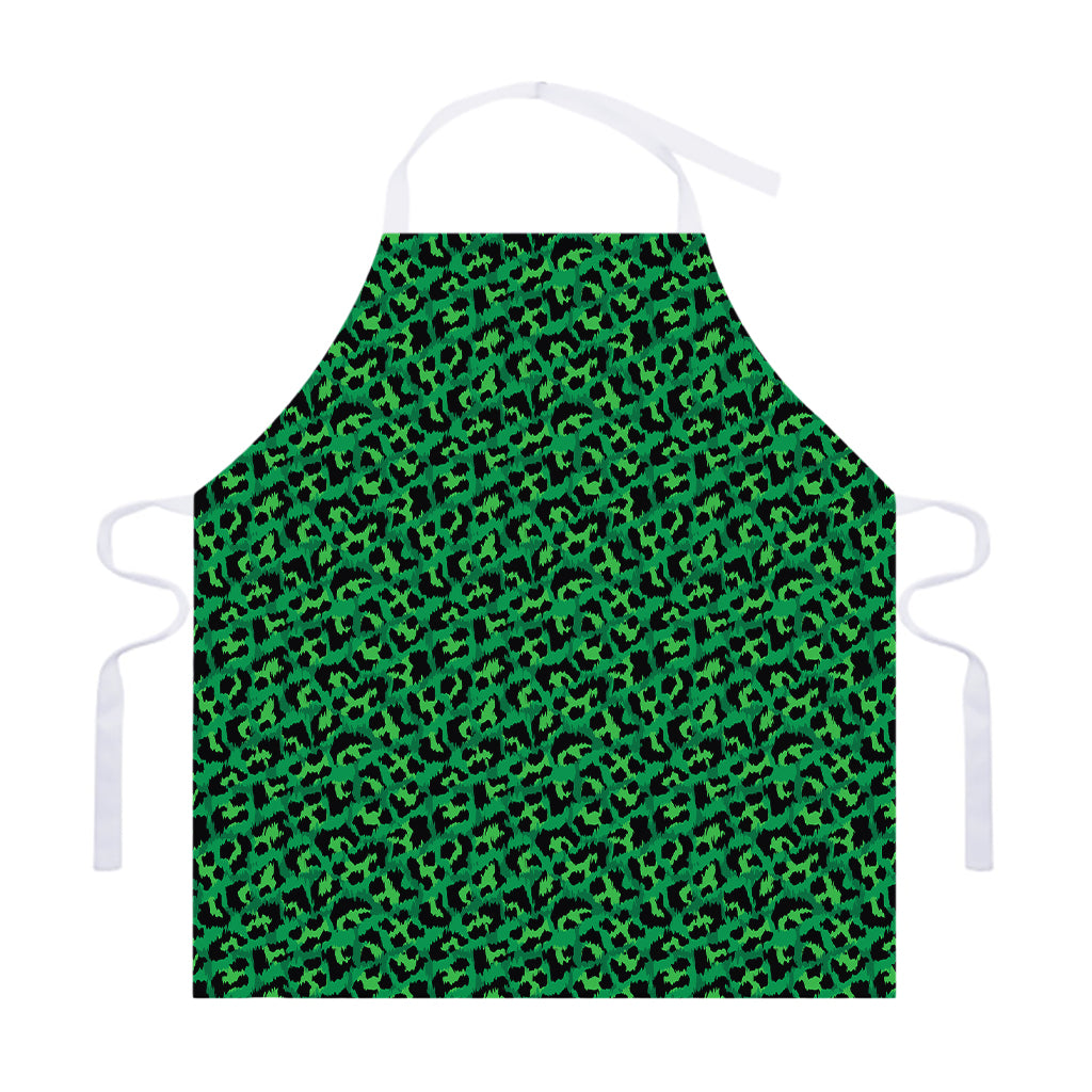 Green Leopard Print Adjustable Apron