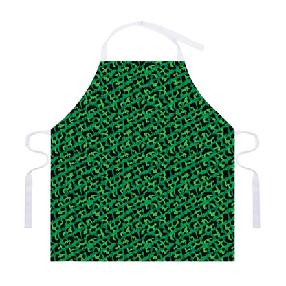 Green Leopard Print Adjustable Apron