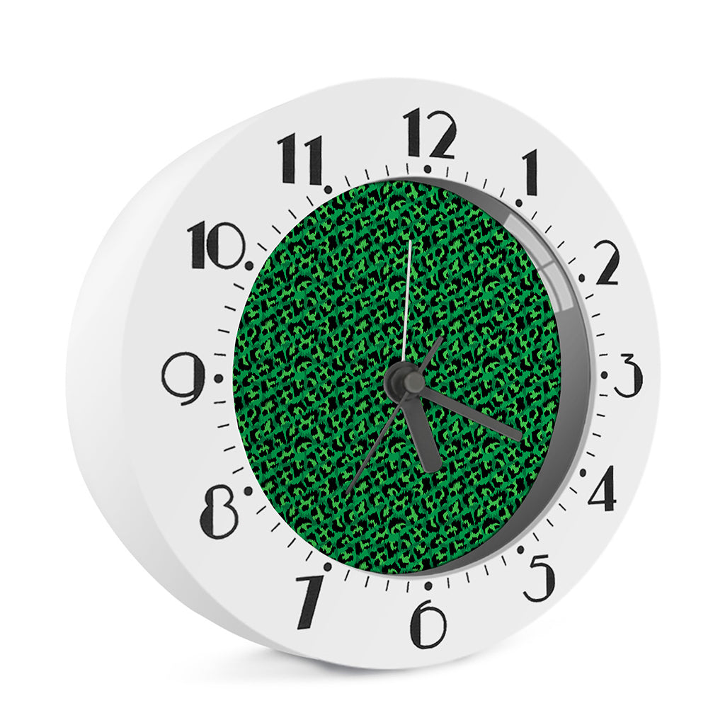 Green Leopard Print Alarm Clock