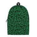 Green Leopard Print School Backpack