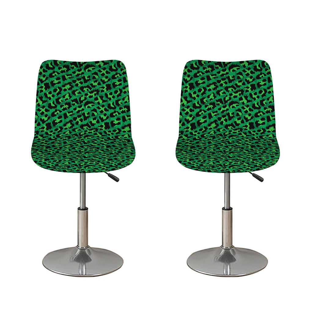Green Leopard Print Bar Stool Covers