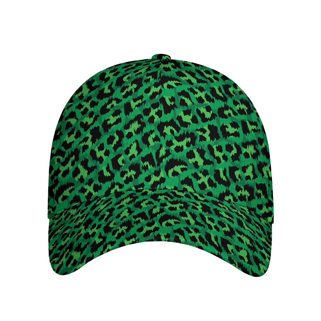 Green Leopard Print Baseball Cap