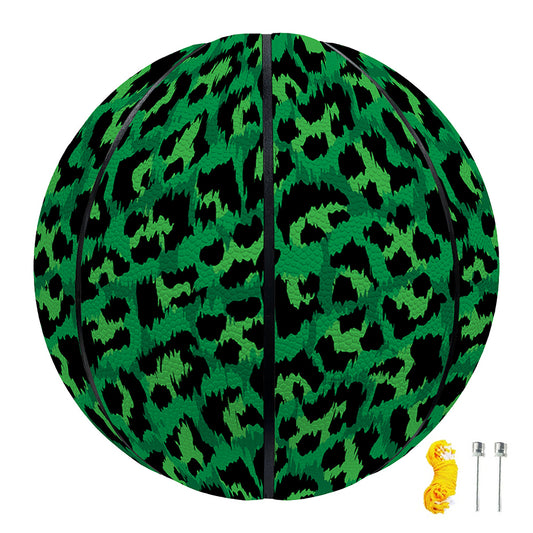 Green Leopard Print Basketball