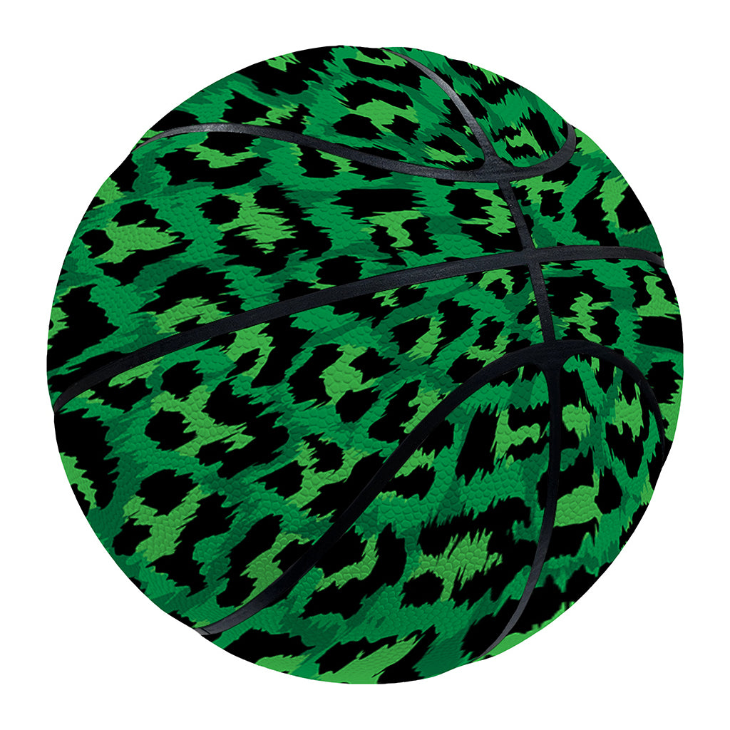 Green Leopard Print Basketball