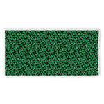 Green Leopard Print Beach Towel