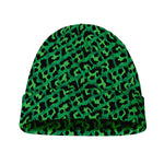 Green Leopard Print Beanie