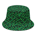 Green Leopard Print Bucket Hat