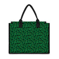 Green Leopard Print Canvas Tote Bag