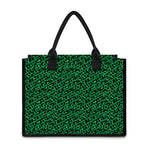 Green Leopard Print Canvas Tote Bag