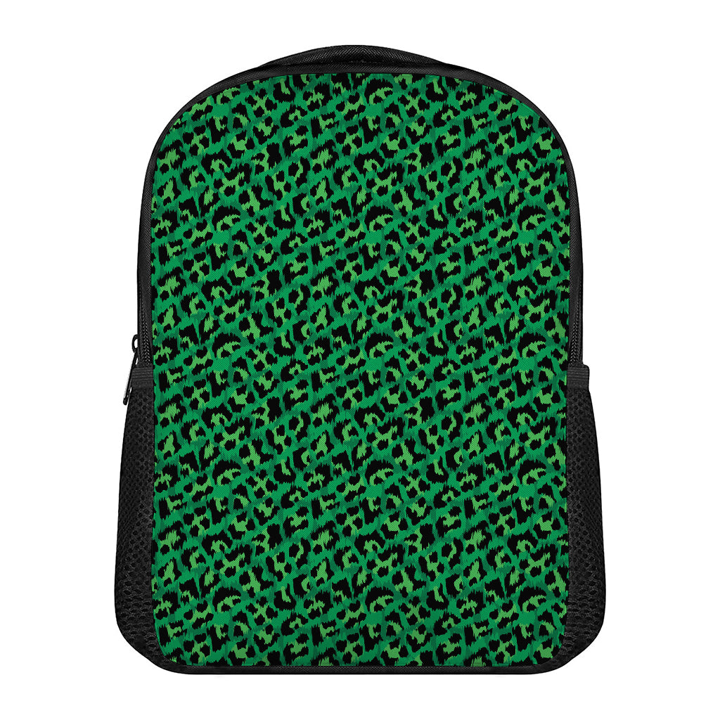 Green Leopard Print Casual Backpack