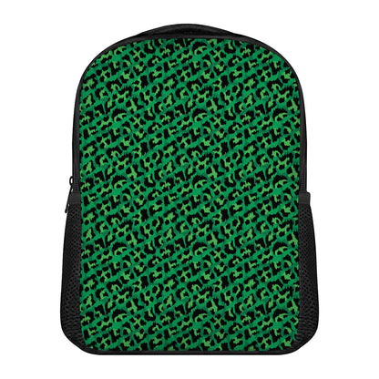 Green Leopard Print Casual Backpack
