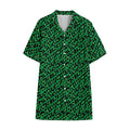 Green Leopard Print Cotton Hawaiian Shirt